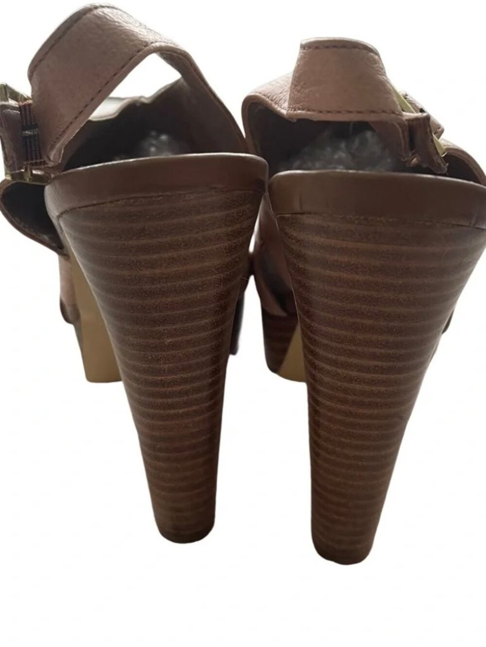 STEVE MADDEN Giaa Giigi Brown Leather Platform shoes. High Heel. Size 8 - Picture 3 of 6